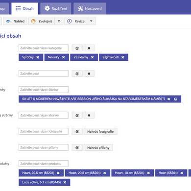 Snadné a rychlé přidávání produktů, rozšíření a souvisejícího obsahu